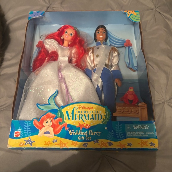 Disney Little Mermaid Wedding Gift Set Ariel Prince Eric Mattel 1997 Sealed box - Picture 6 of 6